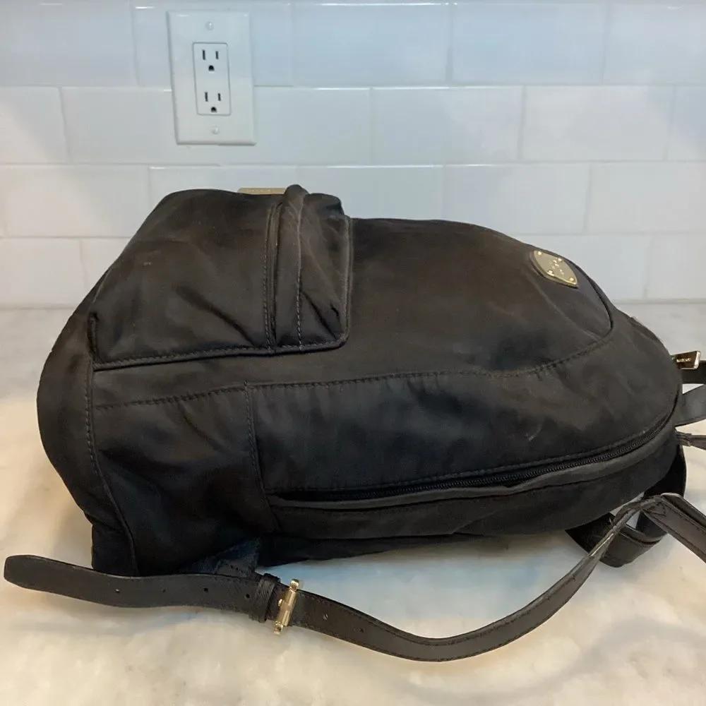 Michael Kors Backpack Jet Set Nylon Black Back Pack Purse Pocketbook Bag
